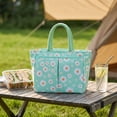 thumbnail image 2 of Large Insulated Lunch Bags for Women,Portable Handheld Tote with Leakproof Thermal Liner | Easy to Clean | Flower Printed Lunch Box for Picnic,Office,Beach,Green, 2 of 8