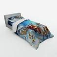 thumbnail image 2 of Ambesonne Christmas Bedding Set 3 Pcs, Santa in Sleigh, Twin XL, Navy Blue, 2 of 2