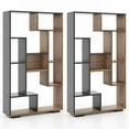 thumbnail image 1 of Patiojoy 2pcs Geometric Bookshelf 47-Inch Bookcase w/ Multiple Open Shelves Anti-Tipping Devices Freestanding Book Storage Organizer Black, 1 of 7