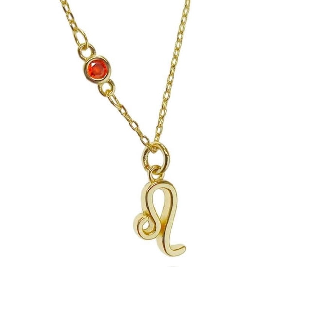 Collar con dije signo zodiaco Virgo chapa de oro 18k