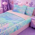 thumbnail image 3 of meiyoeat Blue Swirl Background Zipper Twin Comforter Sets with Fitted Sheet and 2 Pillowcases,Iridescent Abstract Print Zipper Bedding Set For Girl,Reversible,4 Pieces, 3 of 7