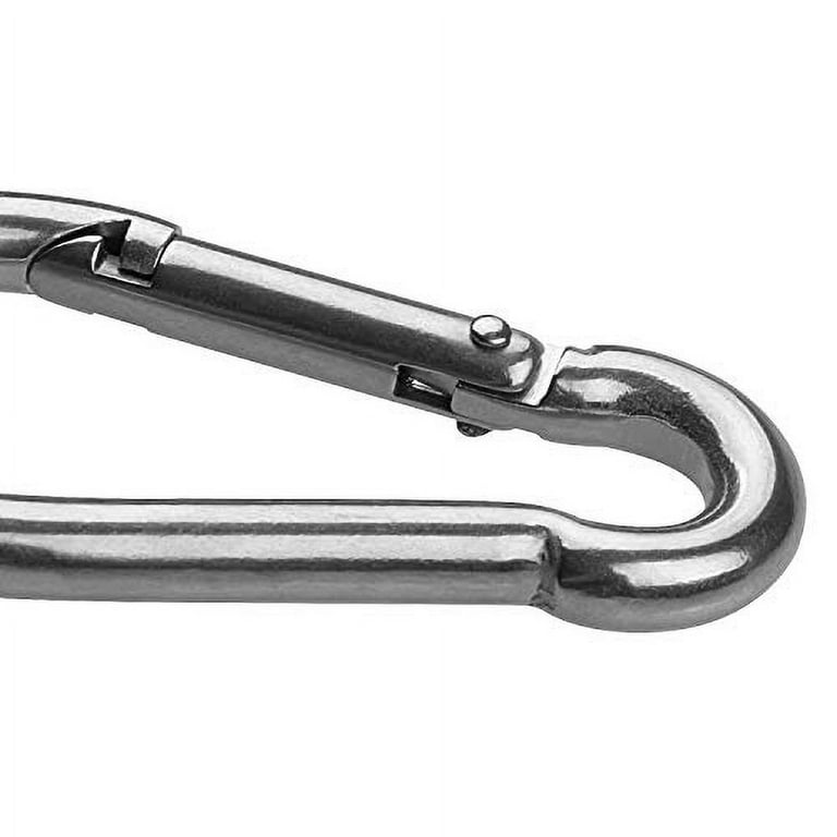 15 Pack Stainless Steel 1/4 in Spring Snap Hooks M6 x 2-3/8 inch Key  Carabiner Clip Heavy Duty Non Locking Carabiner Keychain Quick Links  Hammocks