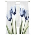 thumbnail image 6 of Light Blue Tulip Sheer Curtains for Living Room Bedroom Farmhouse Elegant Flowers Botanical Sheer Curtains 84 Inch Long 2 Panels Set Light Filtering Curtain Window Treatments Drapes for Dining Room, 6 of 6