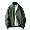 thumbnail image 2 of Abomasnow Men's Bomber Jacket Lightweight Long Sleeve Stand Collar Flight Coats Slim Fit Zip Up Windbreaker Varsity Jackets, 2 of 6