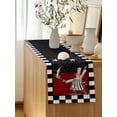 thumbnail image 5 of Table Runner 72 Inches Long for Kitchen Dining, Red Black Chef Dresser Scarf Farmhouse, Dining Table Decorations for Wedding/Parties, Cartoon Cute Watercolor Cooking Checkered 13 x 72 In, 5 of 8