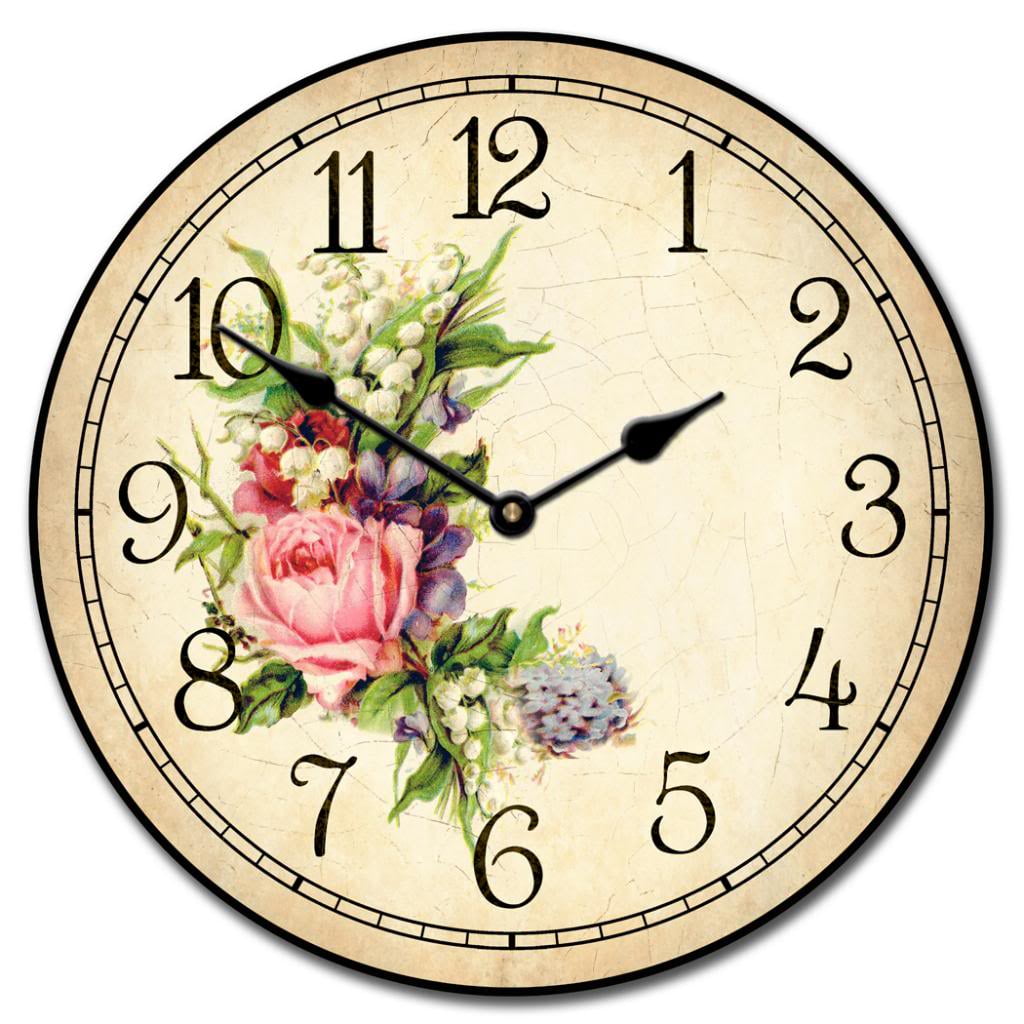 Personalized Boutique Black White Pink Flower Wall Clock Girl gift Decor 