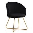 thumbnail image 5 of Furniliving Accent Barrel Chair Black Velvet Upholstered Armchair  Modern Mid-back Leisure Chair, 5 of 12