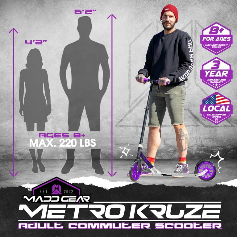 Madd Gear Kruzer 200mm Commuter Scooter Easy Folding for Teens