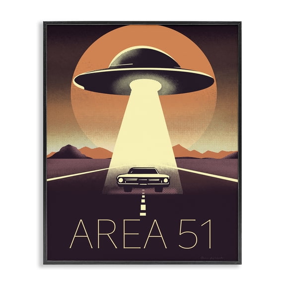 Stupell Industries Eclectic Abduction On The Road Black Framed Giclee Art, 11 x 14, by Omar Escalante