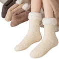 thumbnail image 5 of Ticikt Women Fuzzy Mid Calf Socks, Plush Non Thermal Cozy Winter Home Sleeping Floor Socks, 5 of 8