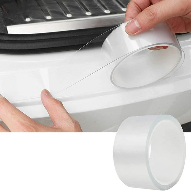 Cinta anticolisión Tira de sellado transparente Borde de entrada Protector de umbral Protectores de placa de desgaste Invisible Universal Antiarañazos Cinta impermeable para puerta de automóvil Borde Parachoques Esquina Ceja Espejo (5CM * 5M) BANYUO Electrónica