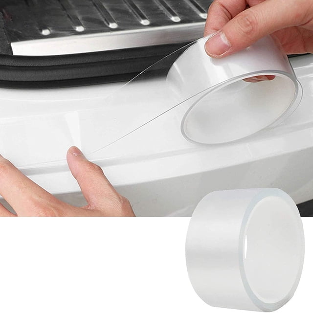 Cinta anticolisión Tira de sellado transparente Borde de entrada Protector de umbral Protectores de placa de desgaste Invisible Universal Antiarañazos Cinta impermeable para puerta de automóvil Borde Parachoques Esquina Ceja Espejo (3CM * 3M) Sailing Electrónica