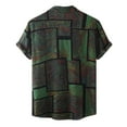 thumbnail image 3 of wendunide Polos pour Hommes Chemise Décontractée Imprimée Géométrique Manches Courtes Col Rabattu Vert m, 3 of 6