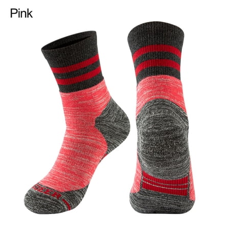 Winter Thermal Skiing Hiking Cycling Walking Thicken Warm Leg Warmer Sports Socks Ski Socks PINK