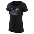 thumbnail image 2 of Women's G-III 4Her by Carl Banks Black Oklahoma City Thunder Super-Slim Fit Lightweight Leopard Heart T-Shirt, 2 of 3