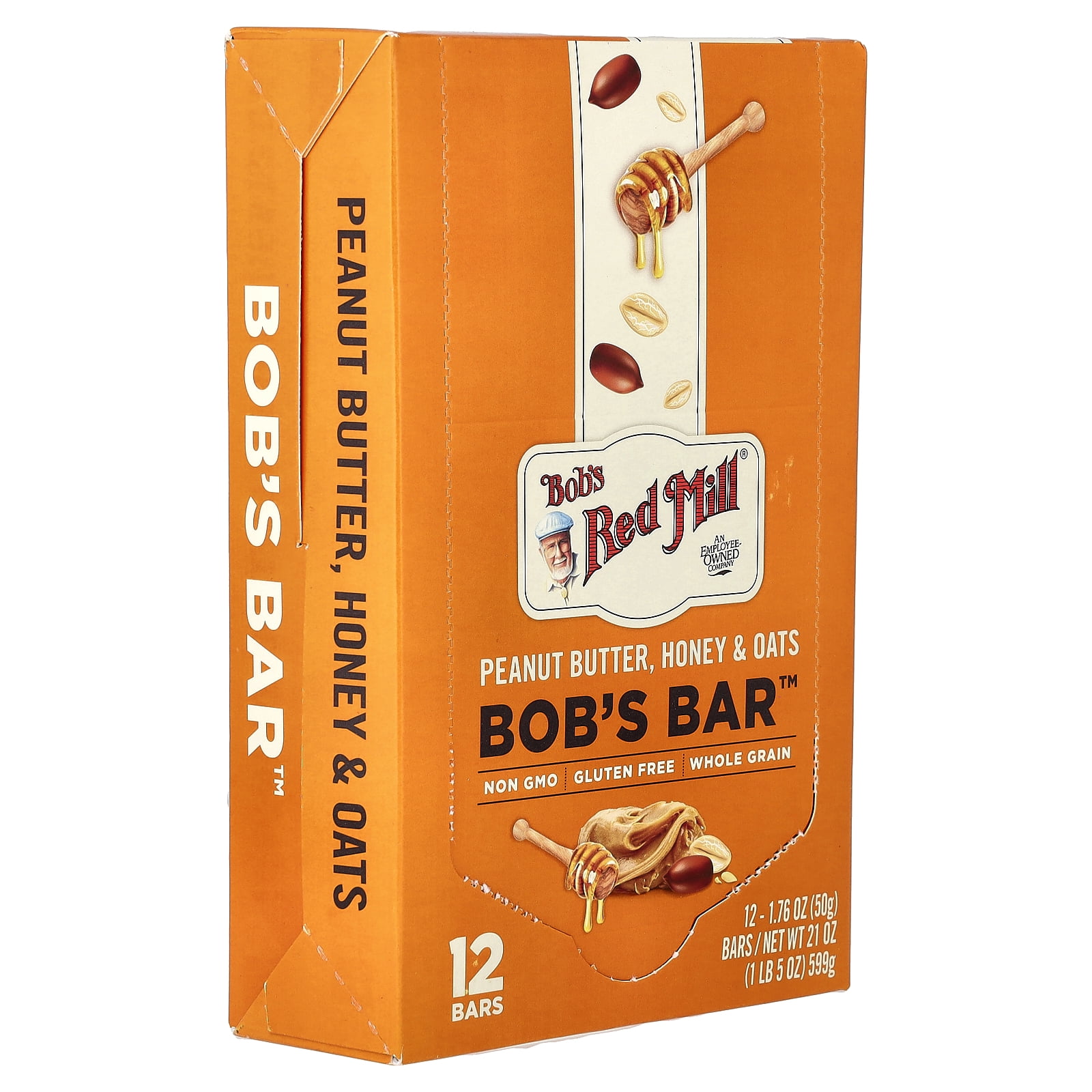 Bob's Red Mill Peanut Butter Honey & Oats Bob's Bar 12 - 1.76 oz Bars