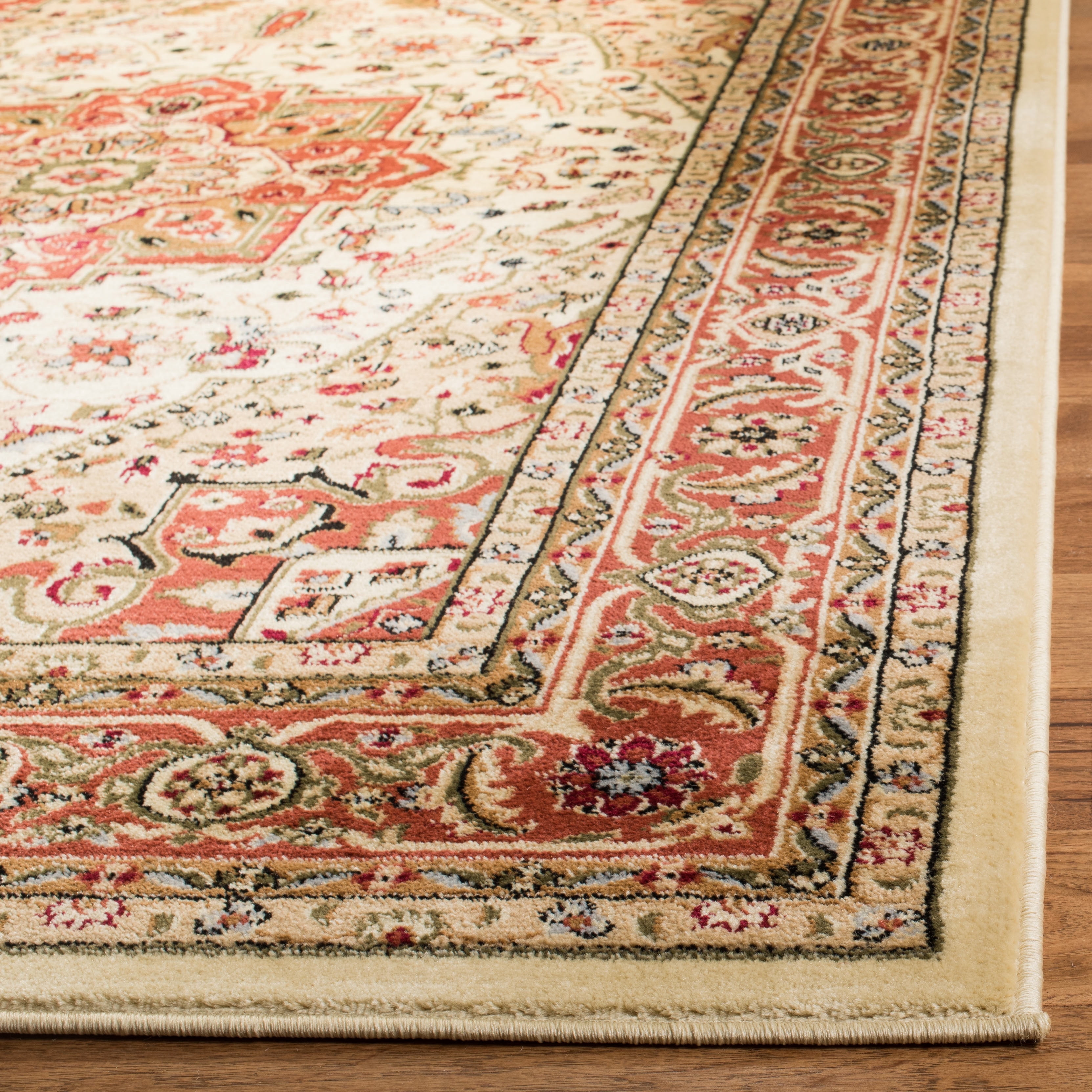 SAFAVIEH Lyndhurst Miranda Floral Runner Rug, Ivory/Rust, 2'3" x 18'