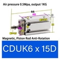 thumbnail image 2 of Anti-rotation Air Cylinder Mini Free Mount Pneumatic Cylinder Bore 6mm Built-In Magne Double Acting Micro Single Rod Cylinder ,Multifunctional, 2 of 7