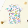 thumbnail image 2 of CAICJ98 Baby Boy Swimsuit Summer Cartoon Shark Print Zipper One Piece Rash Guard Bathing Suit Toddler Swimwear (White,6-12 Months), 2 of 4