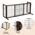 thumbnail image 4 of Coziwow Freestanding Wood Pet Gate, 38"-71" Sturdy Solid Wood Dog Gate for The House, Doorway, Stairs, Pet Puppy Safety Fence, Brown, 4 of 6