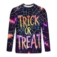 thumbnail image 5 of Blusas y camisas de manga larga con cuello redondo para hombre, estilo casual, cuello redondo, manga larga, camiseta estampada de Halloween, blusas, blusas de poliéster para hombre., 5 of 5