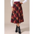 thumbnail image 2 of DARING DIVA Women's Vintage Plaid A-Line Work Long Maxi Skirt XX-Large Brown Red, 2 of 6