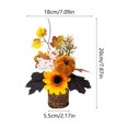thumbnail image 3 of Mini Artificial Thanksgiving Pumpkin Maple Leaf Potted Plants, Realistic Fall Autumn Greenery Tabletop Ornament, Small Faux Plants Decor for Home Office Desk Indoor Holiday, 3 of 6