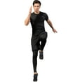 thumbnail image 5 of Active Men's 2-in-1 Athletic Training Shorts with Built-In Compression Leggings and Elastic Waistband - X Large, Black, 5 of 7