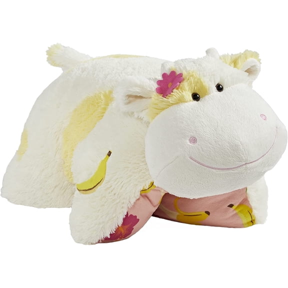 Pillow Pets Sweet Scented Banana Cow Stuffed Animals and Plush Toys, White