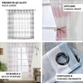 thumbnail image 4 of Efavormart 2 Panels White/Lavender Faux Linen Woven Sheer Window Drapery Stripe Window Treatment Grommet Curtain Panel 52"x84", 4 of 9