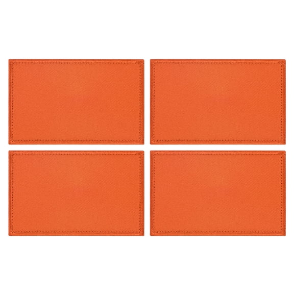 Uxcell 4-Pack Solid Orange Flag Blank Patch, 3.1" x 2" Rectangular Embroidered Patches Pure Color DIY Flags for Clothing