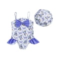 thumbnail image 4 of Gibobby Girls One Piece Swimsuits Summer UPF 50+ Quick Dry 2T 3T 4T 5T 6T Beach Bathing Suit Cross Shoulder Strap Swimwear(12-18 Months,Blue), 4 of 4