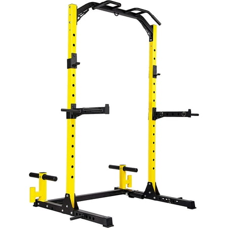 HulkFit Multi-Functional Adjustable Pro Series Squat Rack for Home Gym Power Rack With Multi-Grip Pull Up Bar Strength Training Exercise Equipment Bench Press, Squats, And Deadlifts