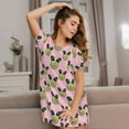 thumbnail image 3 of Naloa Panda Avocado Print Women Nightgowns,Womens Loungewear,Short Sleeve Sleepwear,Comfy Ladies Nightdress, 3 of 6