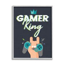 Stupell Industries Gamer King Phrase Boy's Video Game Hobby Design by Angela Nickeas