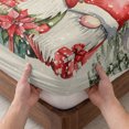 thumbnail image 3 of Queen Size Fitted Sheet Set - Christmas 3 Piece Bedding Sets 16" Deep Pocket Fitted Sheet with 2 Pillowcases, Snowflake Gnomes Retro Xmas Tree Red Brushed Microfiber Hotel Luxury Bed Sheets, 3 of 9