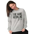 thumbnail image 3 of Game Needs Me PC Gamer Nerdy Geeky Unisex Plus Fleece Graphic Sweatshirt Brisco Brands 5X, 3 of 5