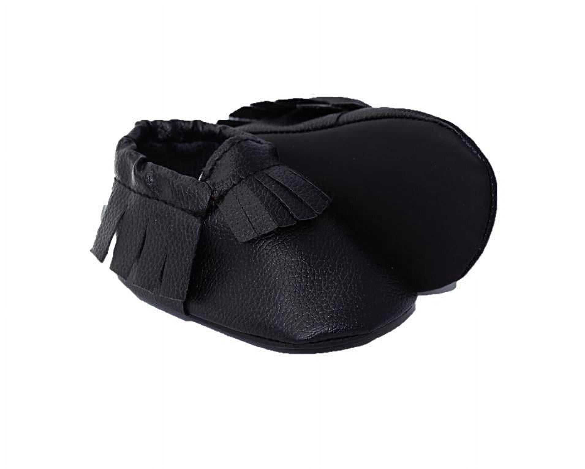 Baby Says Chalkboard Shoes for Infants - Unisex Black Moccasins - 0-3 Months