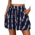 thumbnail image 4 of Women's Ruffle Wide Leg Flowy Clothes High Waist Shorts for Casual Beach Color 3 S, 4 of 10