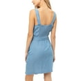 thumbnail image 4 of FashionMille Women's Casual Chambray Mini Dress, Sleeveless, Size M, 4 of 4