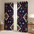 thumbnail image 2 of Castle Fairy Female Men Women Tribal Aztec Blackout Curtains Set of 2 (52x84 Each),Abstract Geometric Window Curtains,Bohemian Stars Print Curtains and Drapes,Super Cozy Room Decor, 2 of 6