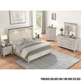 thumbnail image 2 of Roundhill Furniture Walcott Touch LED Lighting Panel Bed, Weathered Dusty-taupe Finish, King, 2 of 9