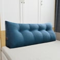 thumbnail image 2 of WOWMAX Sofa Daybed Large Filled Triangular Wedge Cushion Bed Backrest Positioning Support Pillow Reading Pillow Office Lumbar Pad with Removable Cover Blue 47 Inches, 2 of 7