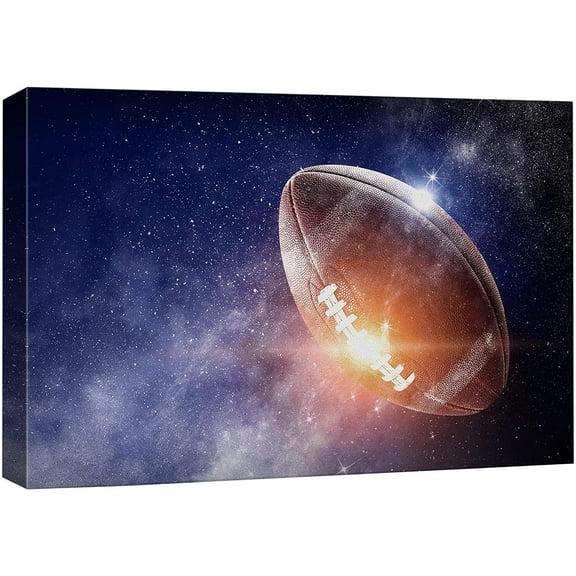 wall26 Canvas Wall Art Print Set Cosmic Galaxy Football in Space Sports Athletes Digital Art Modern Art Modern Scenic Colorful Fun Ultra for Living Room, Bedroom, Office - 24"x36"