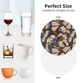 thumbnail image 6 of Pofeuu Vector Butterflies Print Coasters for Drinks, 4Pack PU Leather Coasters, Bar Drink Coasters for Tabletop Protection, Furniture from Damage-Round Shape, 6 of 6