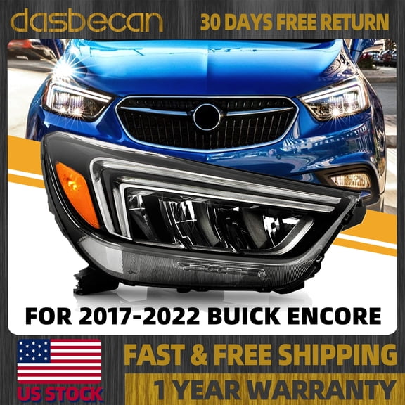 Dasbecan Right Passenger Full LED Headlight Assembly Headlamp for Buick Encore 2017-2022 #42679381 42740098