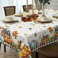 thumbnail image 4 of Fall Pumpkin Tablecloth Thanksgiving Autumn Buffalo Plaid Table Cloth 60"x120", Waterproof and Reusable Table Cover for Fall Harvest Party Decoration, 4 of 6