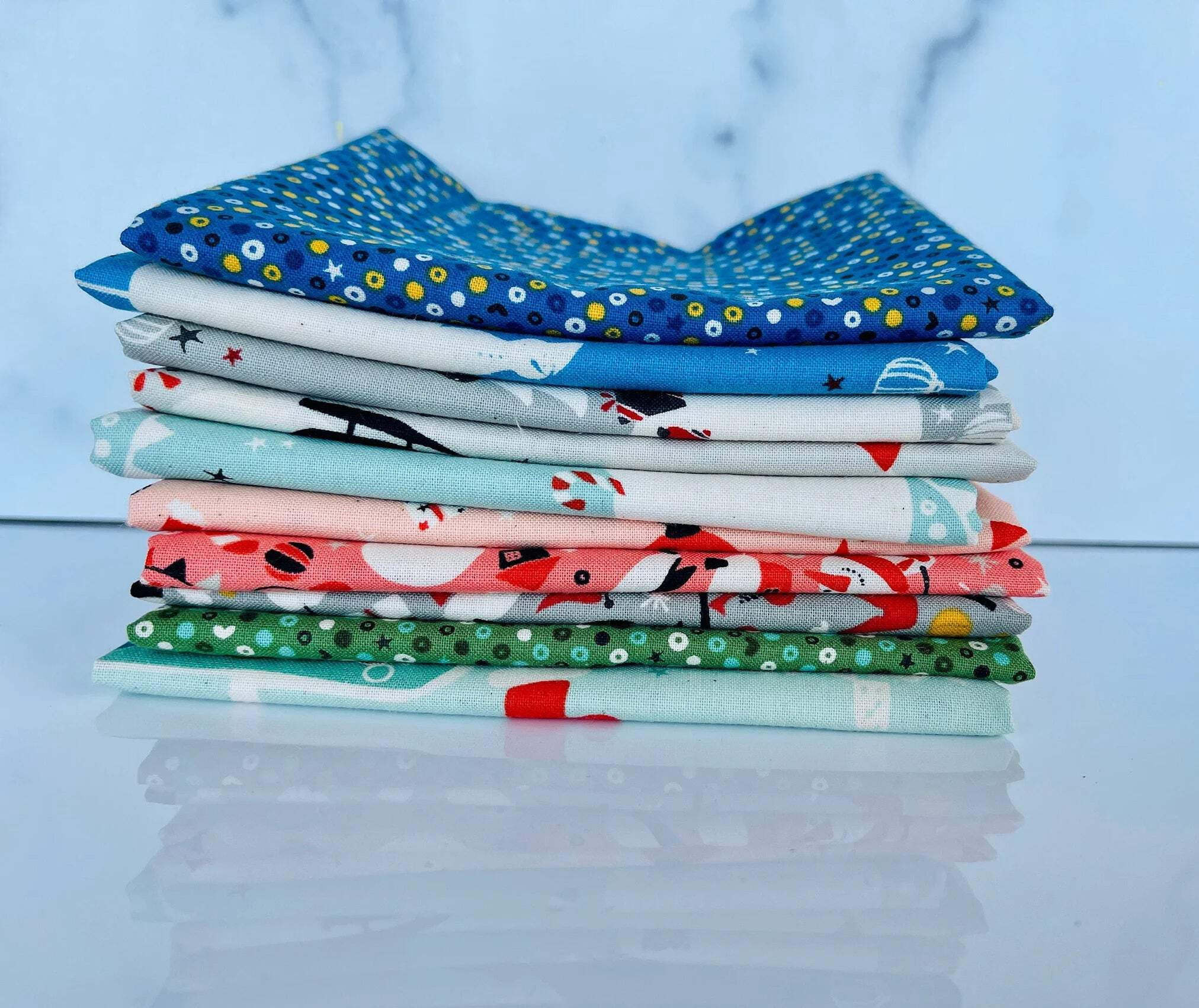 Waku Waku Christmas-Fat Quarter 10 pc Bundle-Cotton + Steel