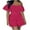 Hot Pink, variant on Women's Off Shoulder Short Jumpsuit Summer Solid Color Multi-Layer Patchwork Pleated Short Jumpsuit White