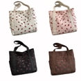 thumbnail image 2 of Guardurnaity Bolso tote de pana rosa con cremallera y estampado de para llevar al hombro, bolso tote pequeño con cremallera. Bolsas de mensajero y de hombro do, 2 of 6